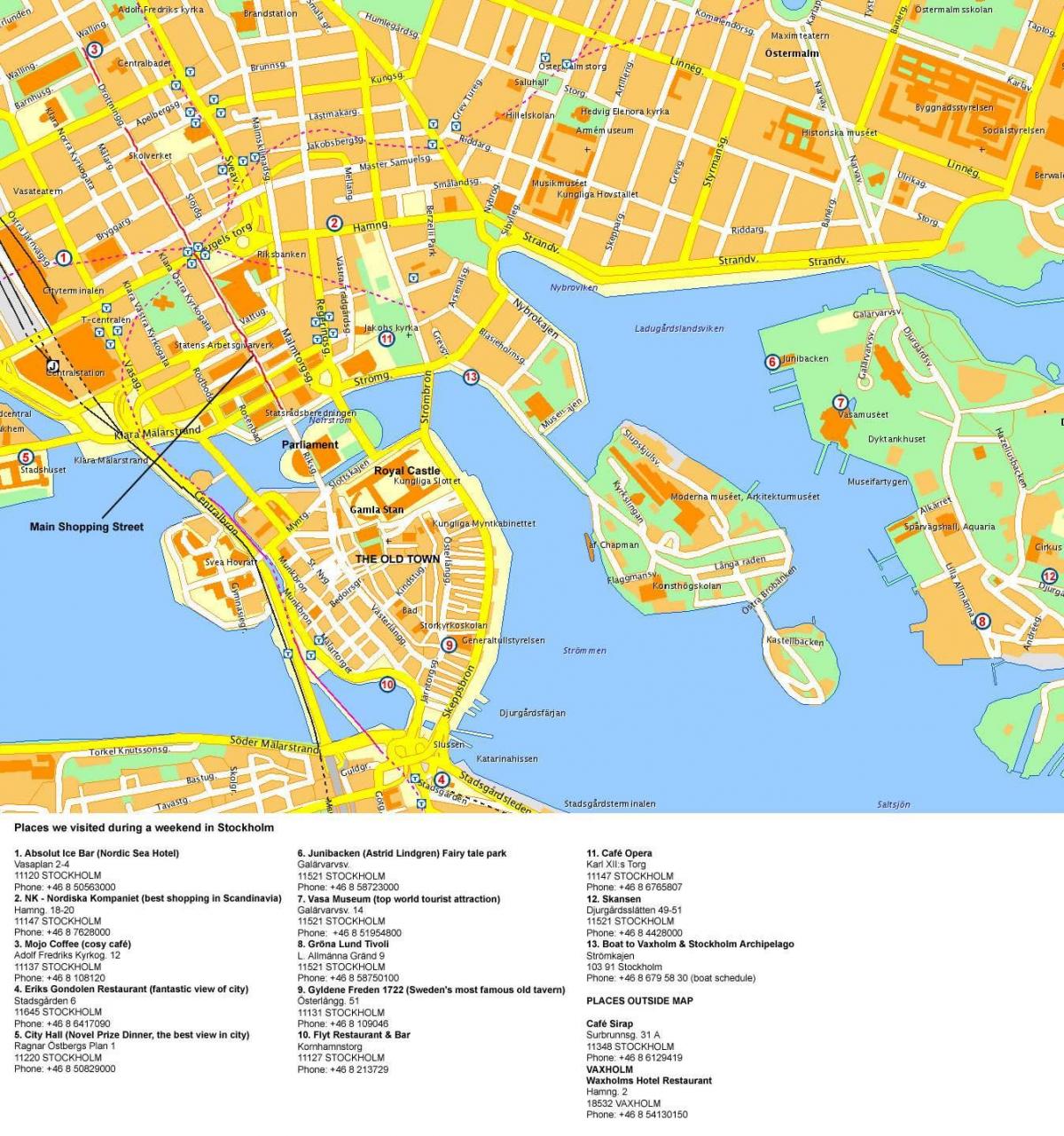 Stockholm-zentro mapa