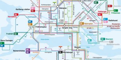 Stockholm autobus lineak mapa