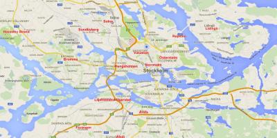 Mapa Stockholm auzoetan