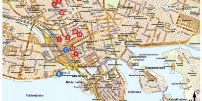 Stockholm turismo-erakargarri mapa