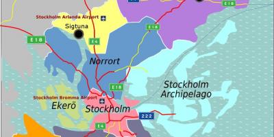 Mapa Stockholm eskualdeko