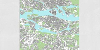 Mapa Stockholm inprimatu mapa