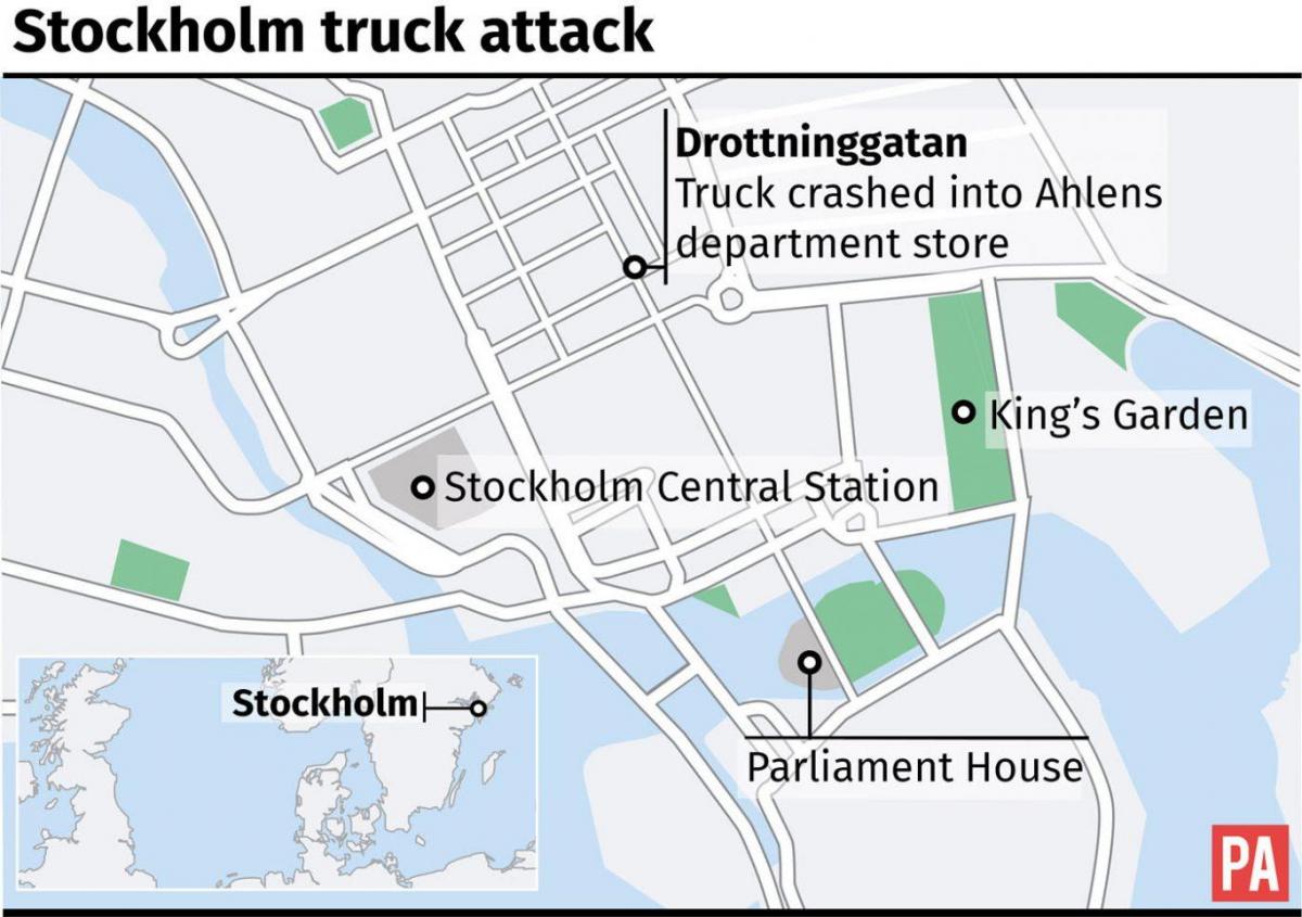 mapa drottninggatan Stockholm