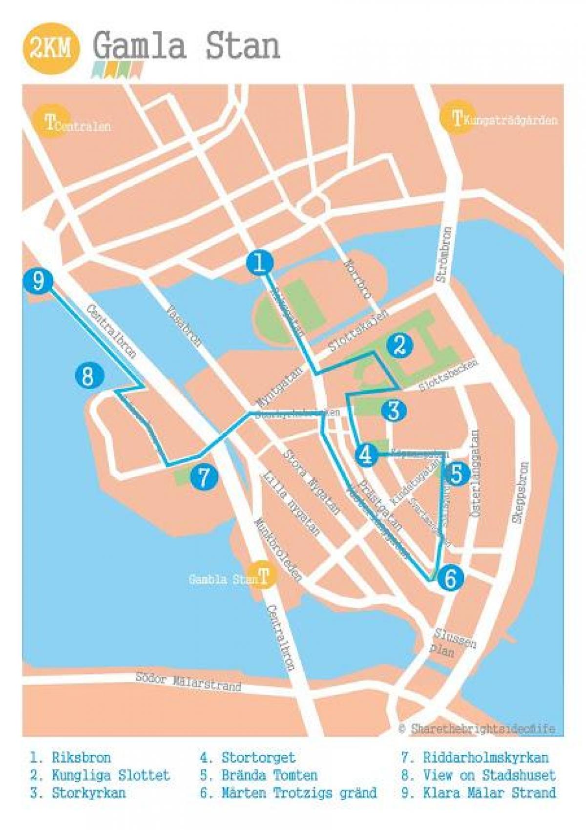 Stockholm gamla stan mapa