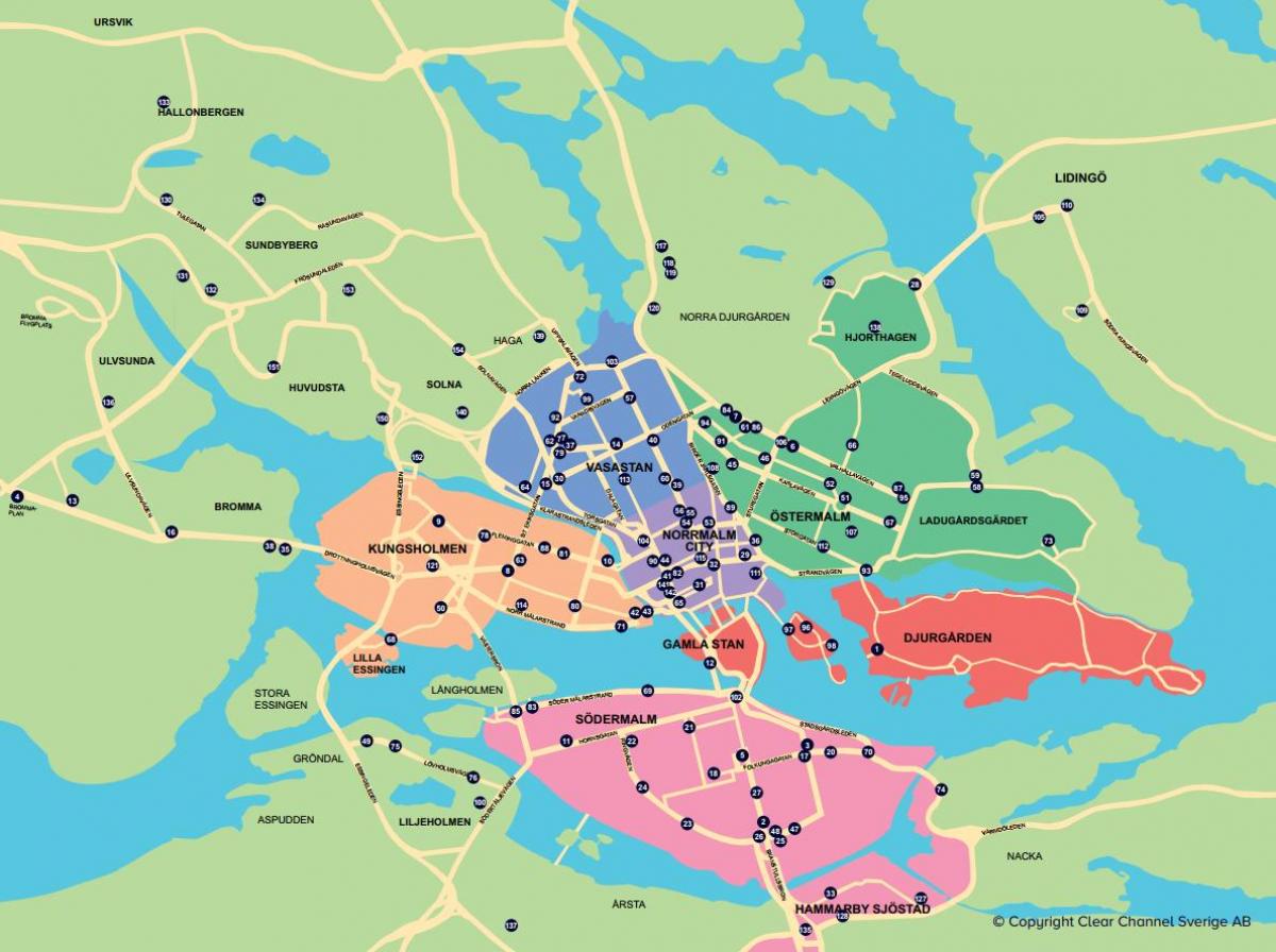 mapa hiriko bizikleta mapa Stockholm