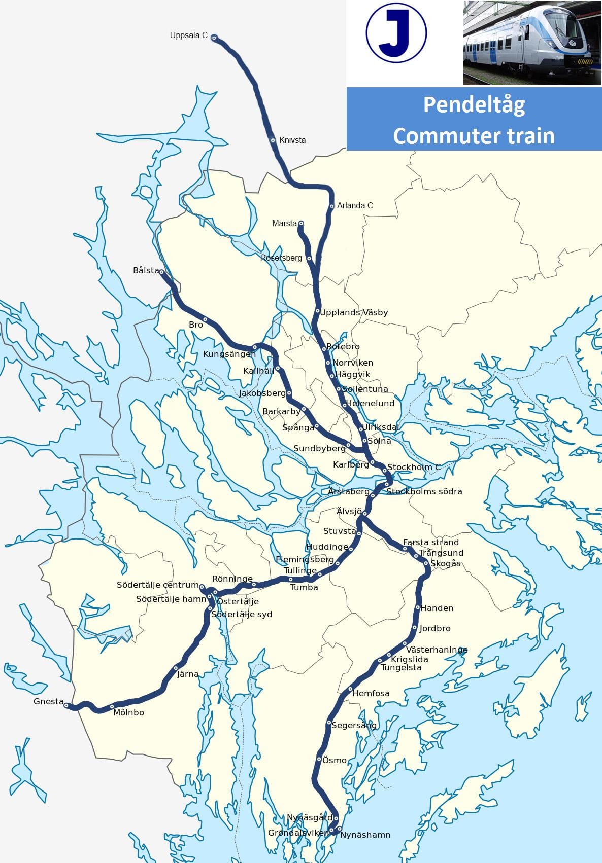 Stockholm pendeltag mapa