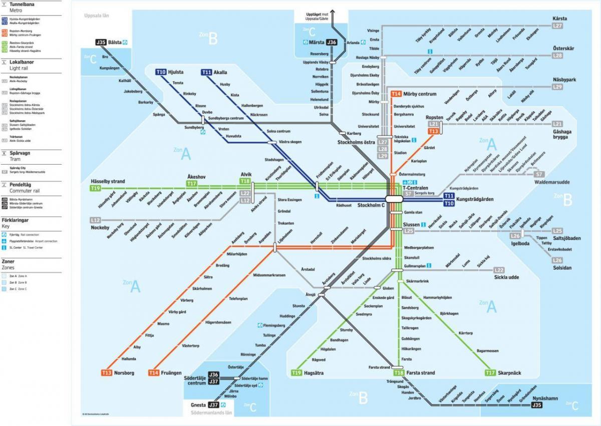 Stockholm central tren geltokia mapa