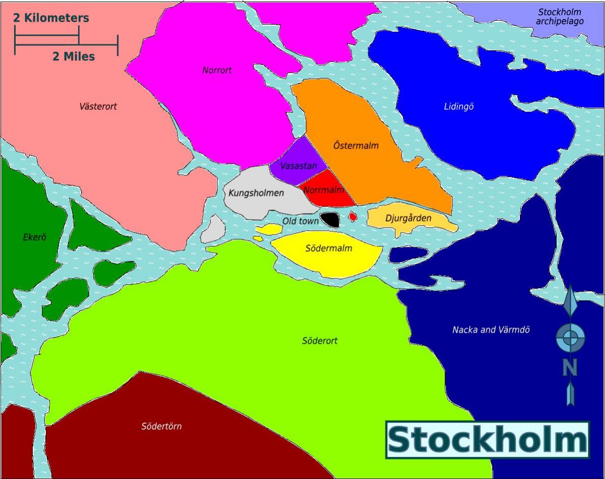 mapa Stockholm auzoetan