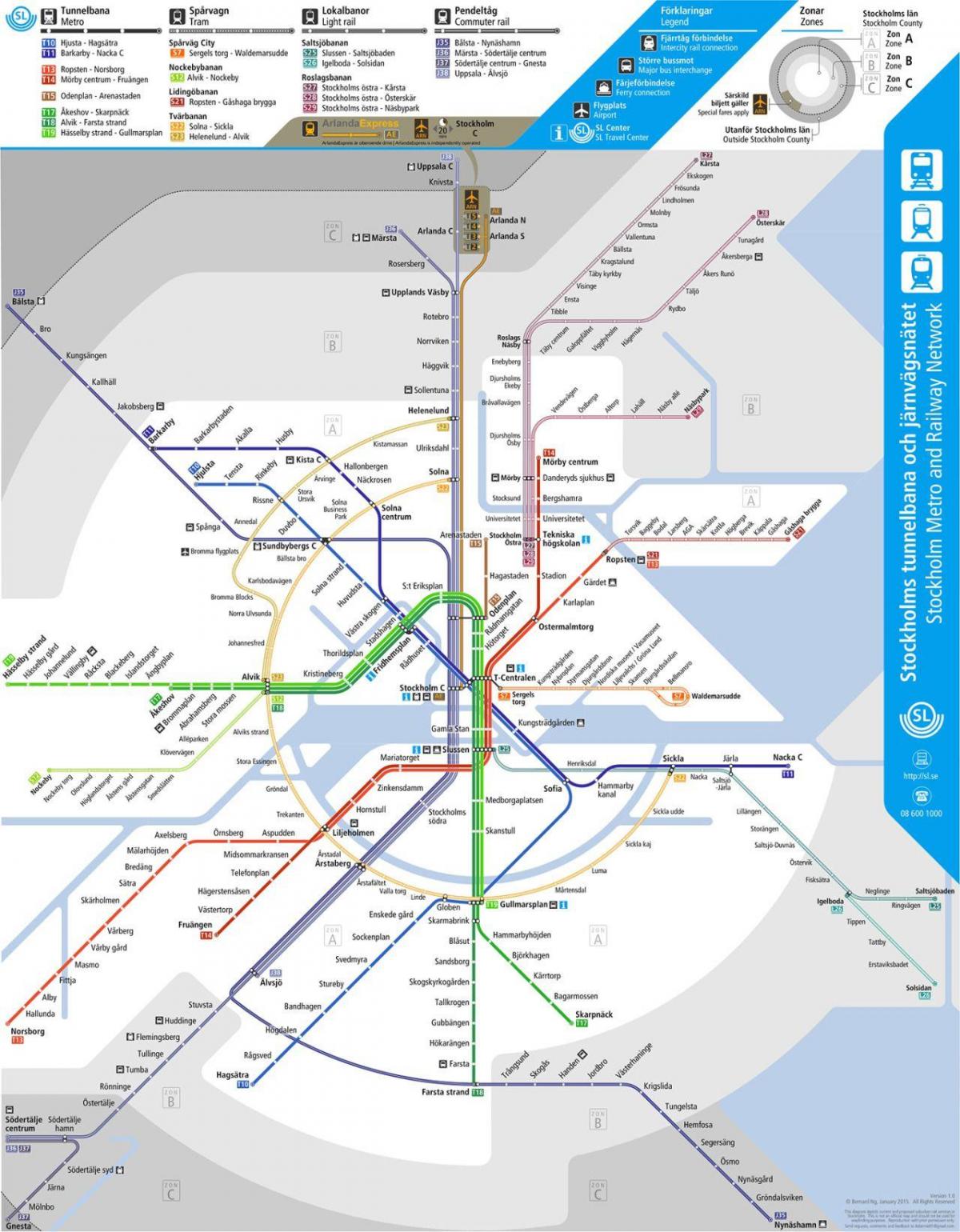 garraio publikoaren mapa Stockholm
