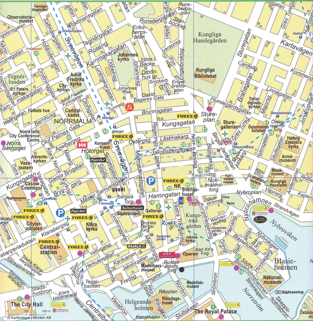 mapa Stockholm hiriaren erdigunean