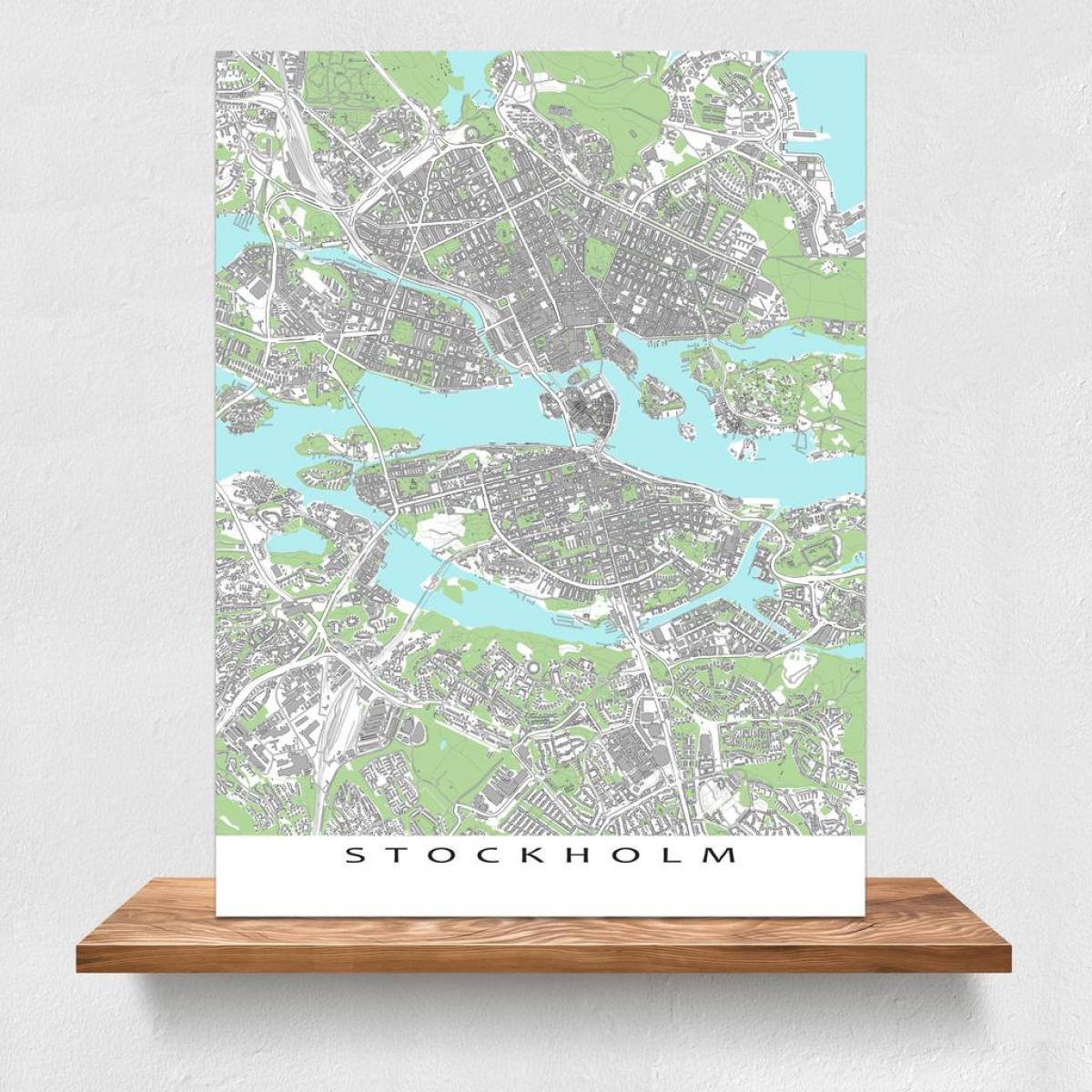 mapa Stockholm inprimatu mapa