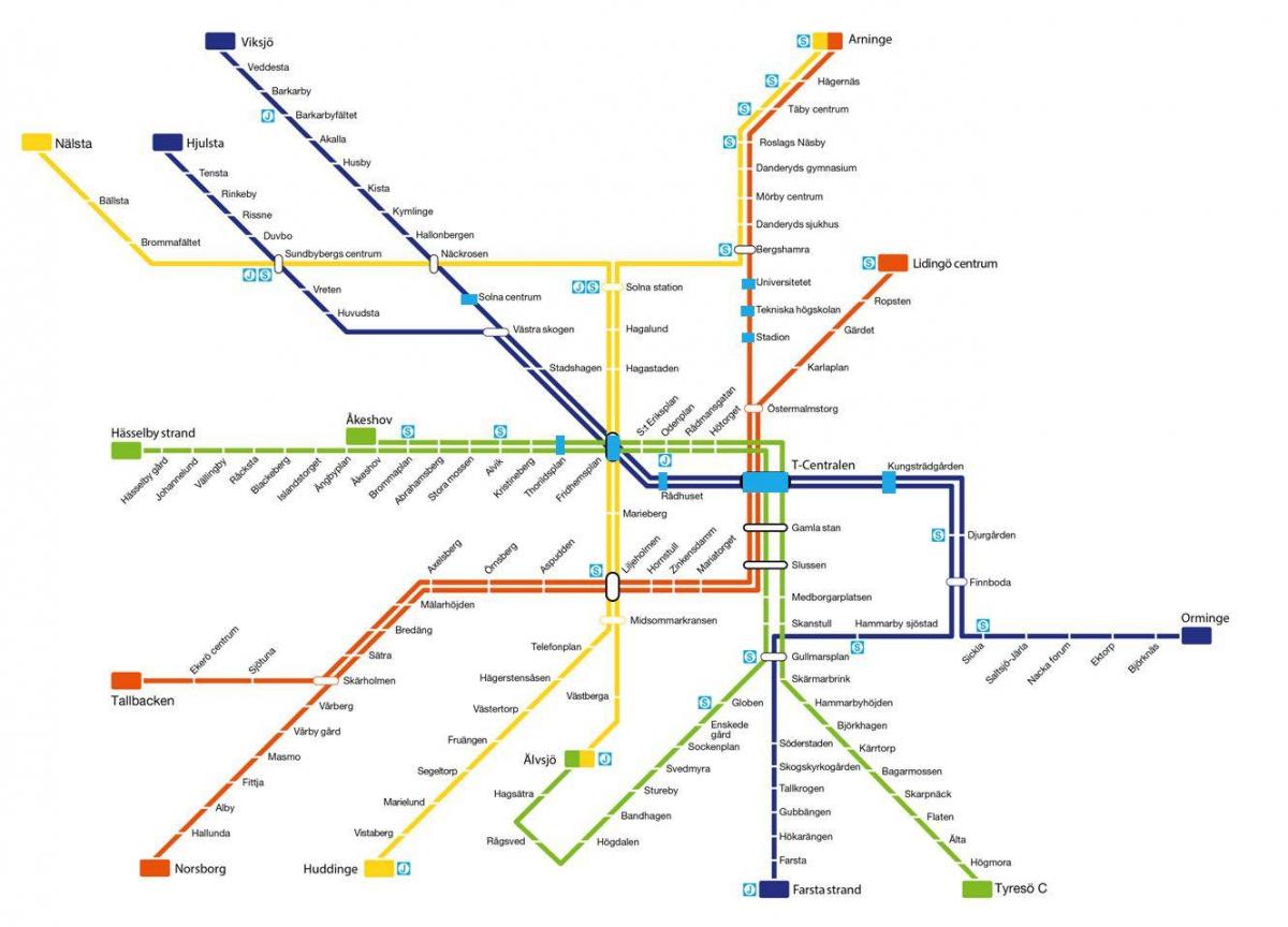 mapa Stockholm metro arte