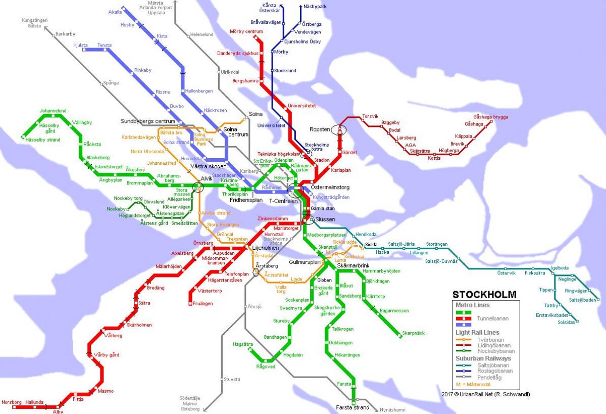 mapa metroa Stockholm