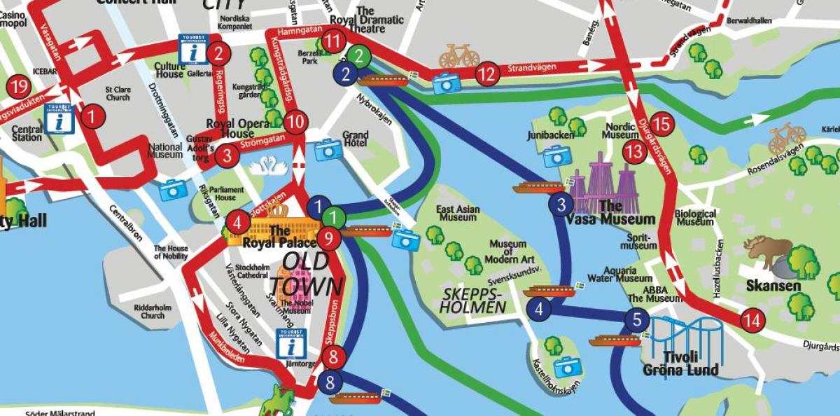 Stockholm interes-puntu mapa