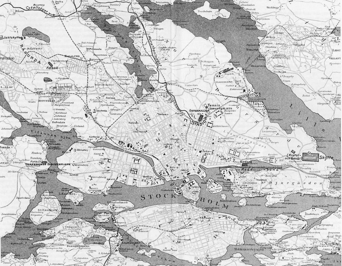 mapa Stockholm hiri zaharra