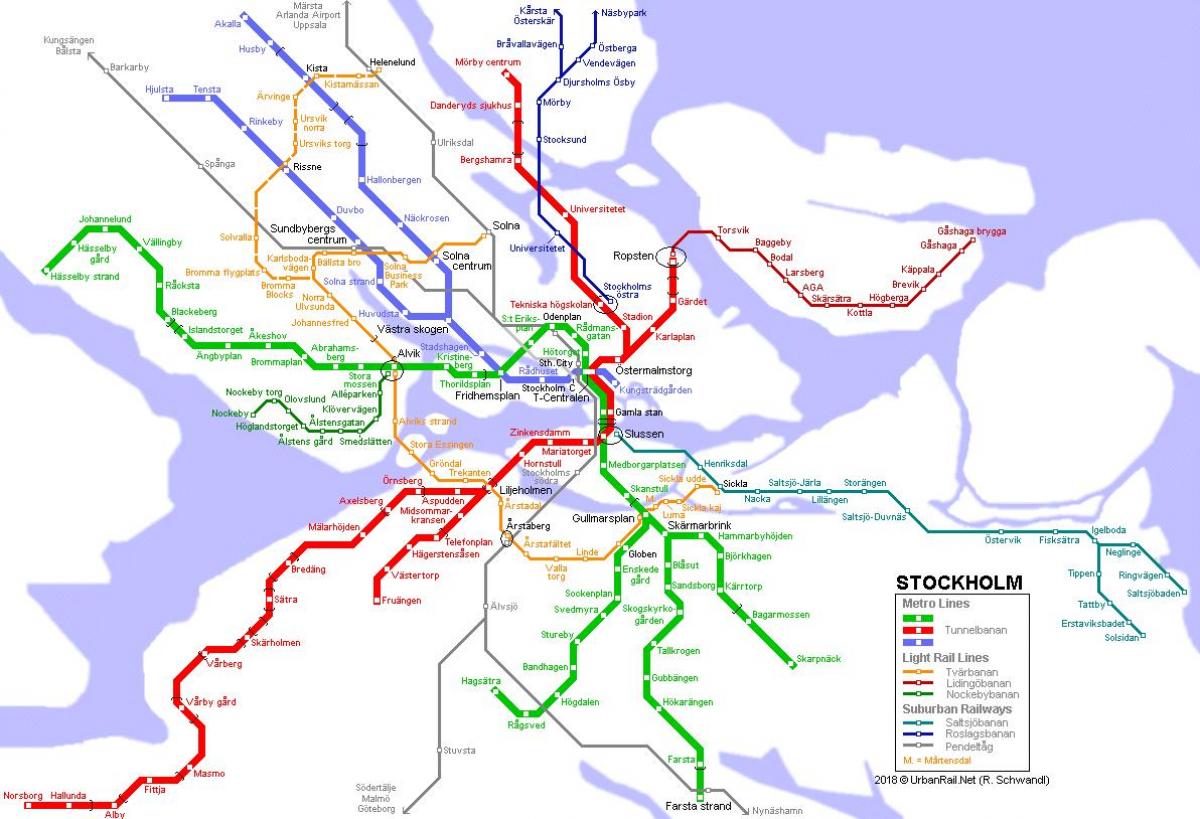 Suedia tunnelbana mapa
