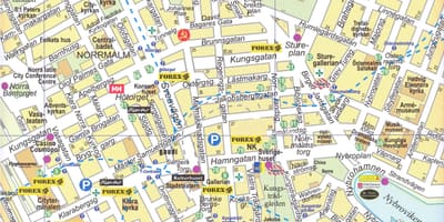 Mapa Stockholm hiriaren erdigunean